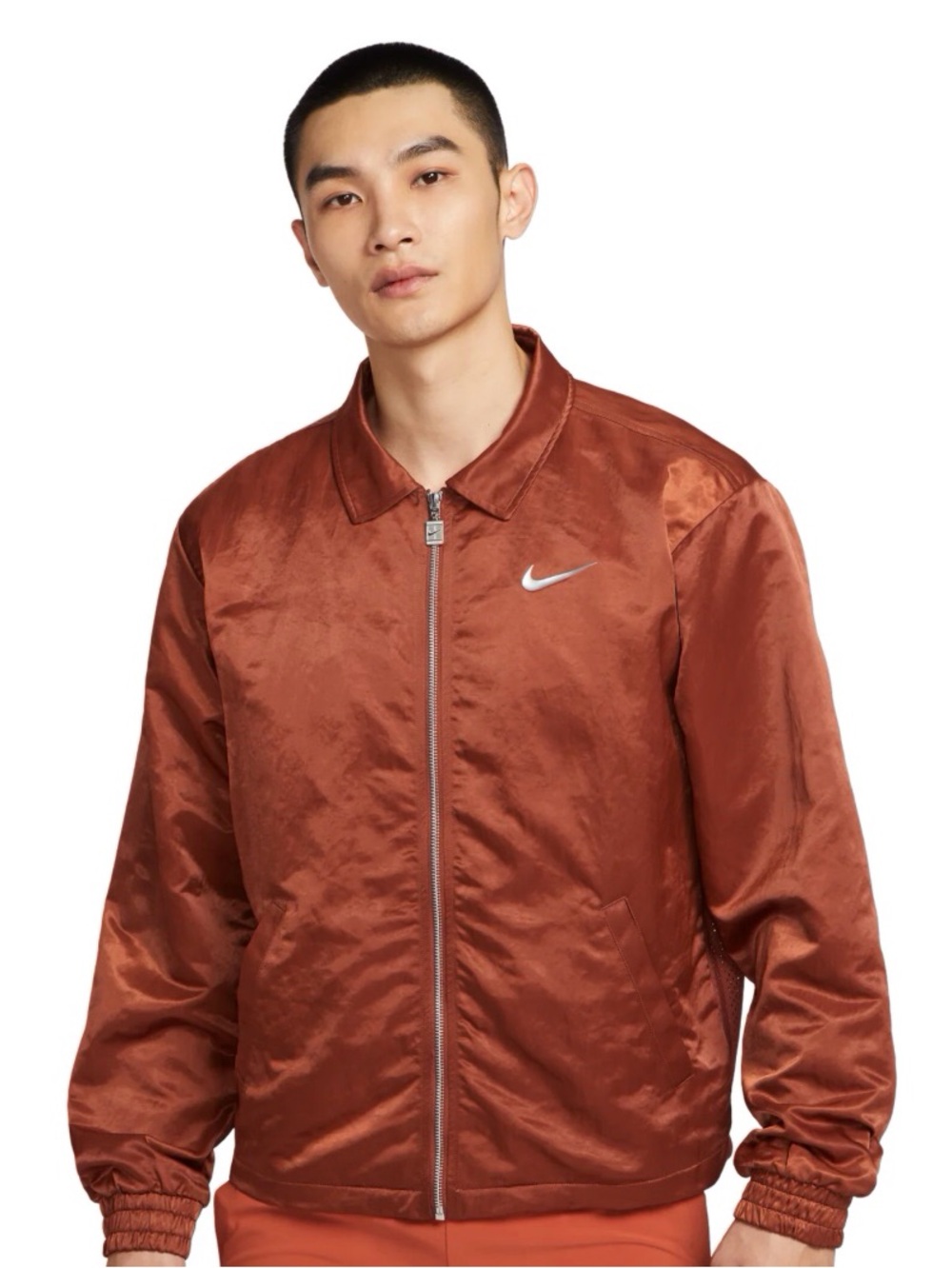 Nike Court Slam Men's Rugged Orange Zip -Up Jacket (HQ4087-832) Medium